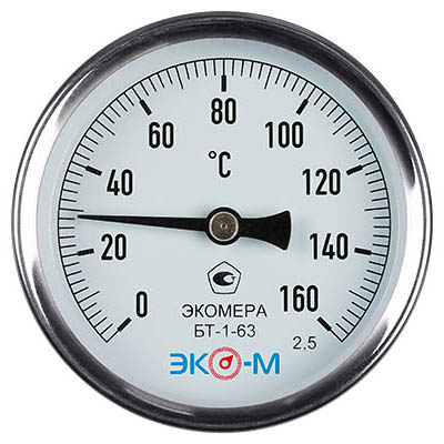 Термометр биметаллический БТ-1-63, 0-160C