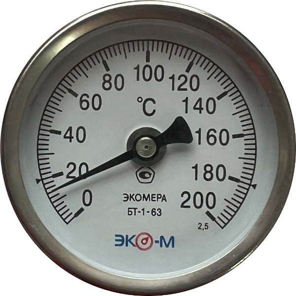 Термометр биметаллический БТ-1-63, 0-200C