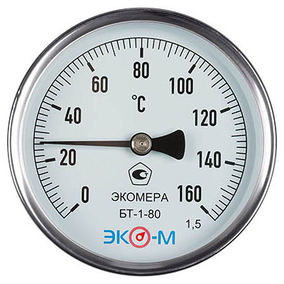 Термометр биметаллический БТ-1-80, 0-160C